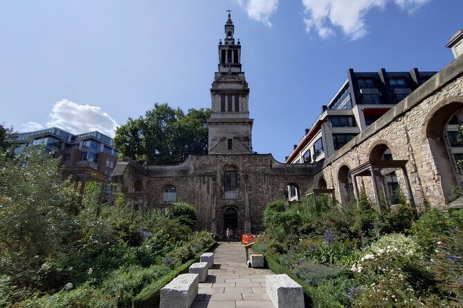 Ancient Hidden Gems in the City of London - Old Bailey Garden Inside the Shell of Christchurch: When the City Shows the Damage