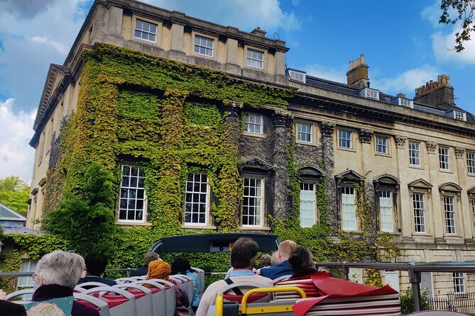 Bath Tootbus Hop-on Hop-off Sightseeing Bus Tour - The Skyline Tour: Laura Fountain, hills, University of Bath, Prior Park