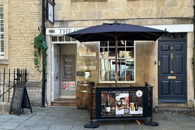 British Wine and Cheese Tasting Experience in City of Bath - From the shop to the cellar: what the hour feels like