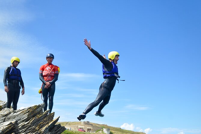 Coasteering Experience in Newquay - Entering The Adventure Gully Near Towan Beach