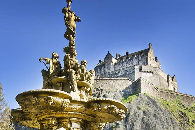 Edinburgh Rail Trip from London with Castle entry and Hop-on Hop-off bus - Using the hop-on hop-off bus from the station: open-air deck, headphones, and pacing