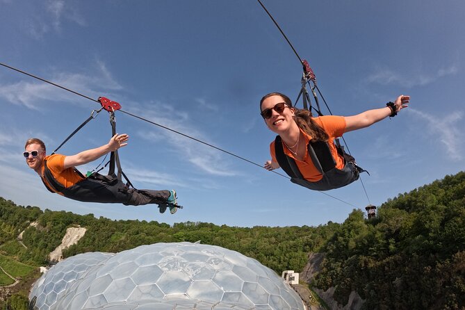 England’s Fastest Zipline at the Eden Project - Launch over the Eden Biomes: fast speed, clear views