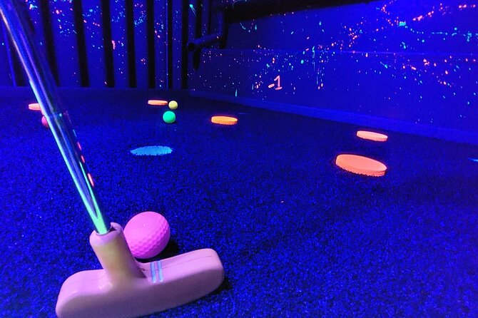 Indoor Illuminated 9 Hole Golf in Matlock Bath Peak District - Key Highlights: Bonkers Illumination Golf in Matlock Bath