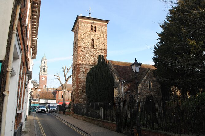 Lost Centurion Quest Experience in Colchester - Scheregate Steps and Trinity Church: stairs, spire views, and a Gothic-Victorian moment