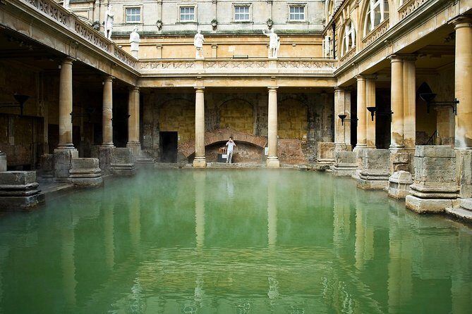 Roman Baths and Bath City Walking Tour - Bath Abbey and Pulteney Bridge: two views with very different roles