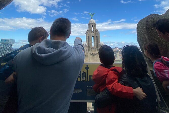 Royal Liver Building 360 - Tower Tour and Experience - The 10th-floor roof: Mersey views and the Great George clocks