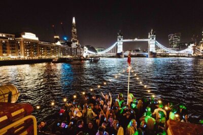 Silent Disco London Thames Boat Party - Route highlights: Tower Bridge, Greenwich, Canary Wharf, and HMS Belfast