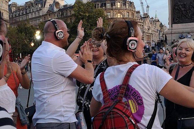 Silent Disco Walking Tours West End Boogie Shoes - The Walk Itself: About a Mile, Moderate Fitness, Big Energy