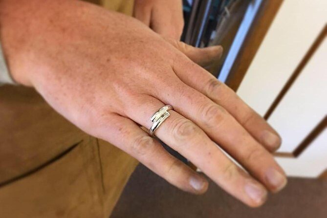 Silver Ring Workshop in Kent, England - Sawing silver to length: the first real step of making