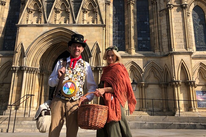 Time Traveller's Walking Tour of York - Morning Tour - York Minster near the Great East Window and Roman York routines