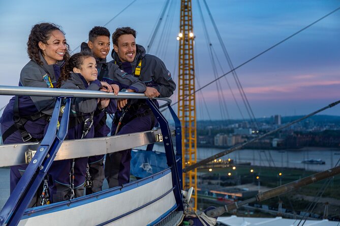 Up at The O2:Twilight Climb with Guided Tour with Panoramic Views - The roof platform moment: 360-degree twilight views from London’s skyline